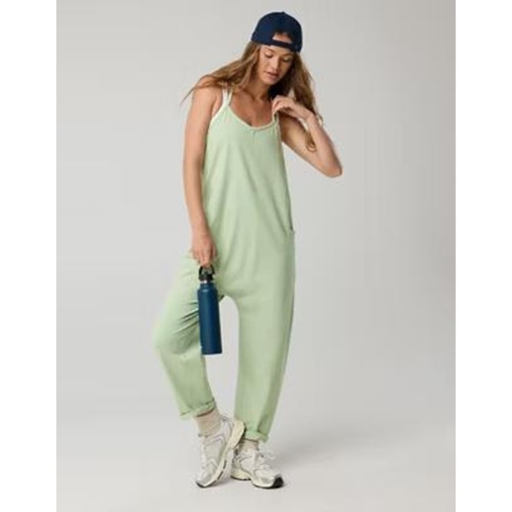 Aerie OG Cotton Racerback Jumpsuit Light Green Small New With Tags